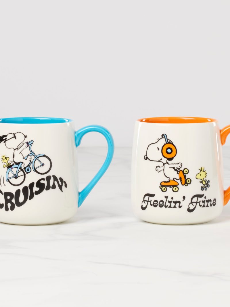 Peanuts Mugs - Set of 2 - Cruisin'-Feelin' Fine