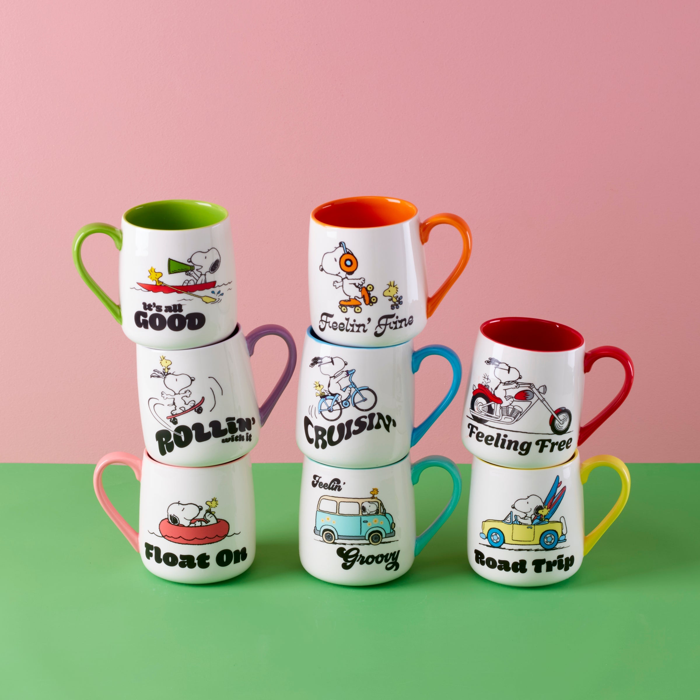 Peanuts Mugs - Set of 2 - Rollin'-All Good